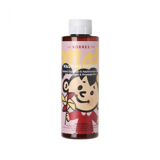 Korres WASH ME BERRIES	Παιδικό Σαμπουάν & Αφρόλουτρο 2 σε 1, 250 ml