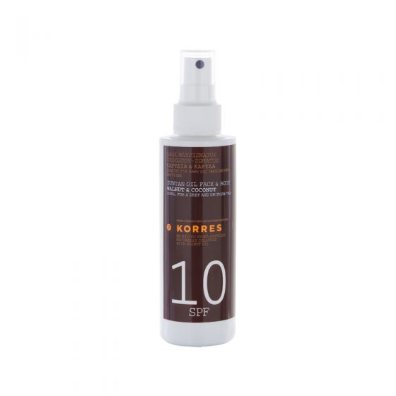 Korres ΚΑΡΥΔΙΑ & ΚΑΡΥΔΑ SPF10	Λάδι Μαυρίσματος Προσώπου - Σώματος 150 ml
