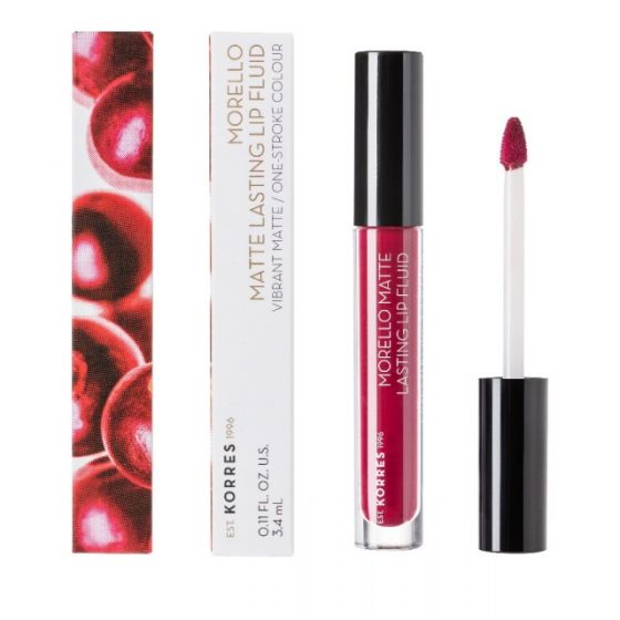 Korres Morello Matte Lasting Lip Fluid 74 Fix 3.4ml