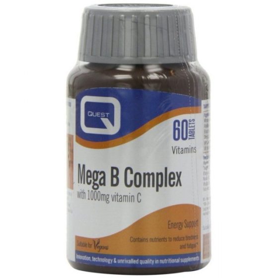 Quest Mega B Complex & 1000mg Vitamin C, 60tabs