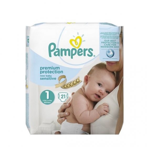 Pampers Πάνες Premium Protection New Baby Sensitive Μέγεθος 1 (2-5kg) 21τμχ