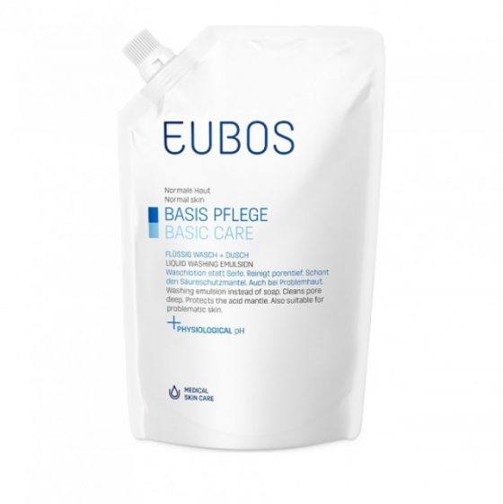 Eubos Refill Blue, Υγρό Καθαρισμού αντί Σαπουνιού Χωρίς Άρωμα, Ανταλλακτικό 400 ml