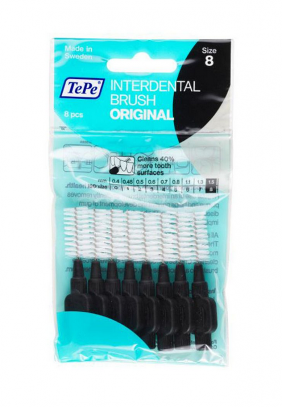 Tepe Interdental Brush Original Μαύρο 1.5mm 8τμχ size 8