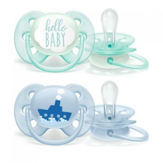 Philips Avent Ultra Soft Σιλικόνης 0-6m Hello Baby 2τμχ