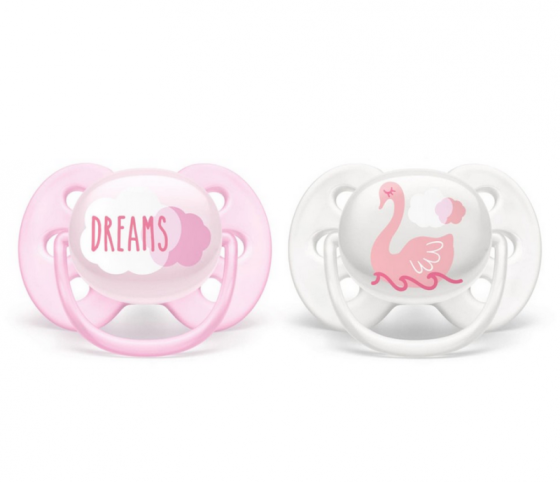 Avent Ultra Soft SCF222/02 Ορθοδοντικές Πιπίλες για Κορίτσια 0-6m 2τμχ