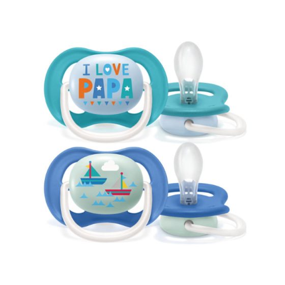 Philips Avent Ultra Air Happy Πιπίλα Σιλικόνης 6-18m Γαλάζιο Χρώμα SCF080/03, 2τεμ