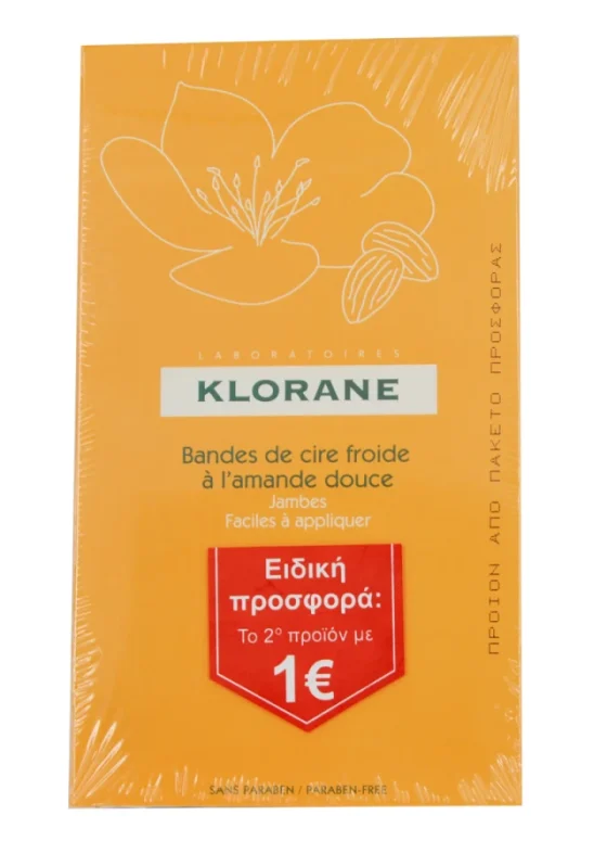 Klorane Cire Depilatoire Froid Αποτριχωτικές Ταινίες PROMO ΤΟ 2ο ΠΡΟΪΟΝ 1€, 2 x 6 Διπλές Ταινίες