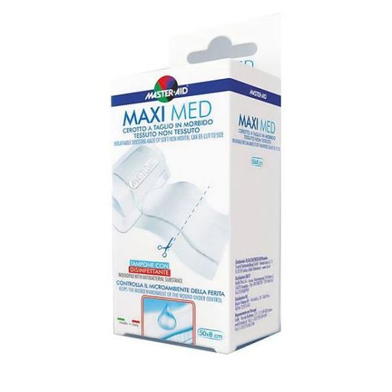 Master Aid Maxi Med Ρολό Συνεχούς Γάζας Λευκό 50m x 8cm