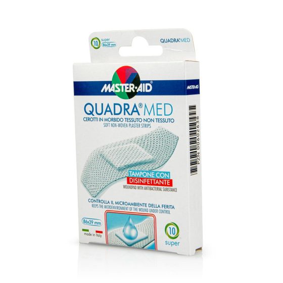 MASTER AID QUADRA MED Λευκά Αυτοκόλλητα Strips 10τεμ.