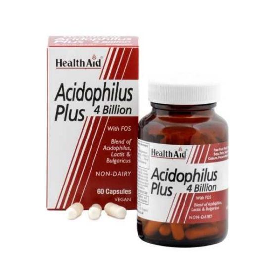 HEALTH AID ACIDOPHILUS PLUS 4 BILLION VEGETARIAN CAPSULES 60S