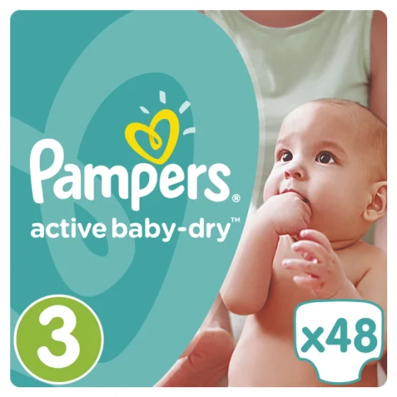 Pampers Active Baby Dry No3 (5-9Kg) 48Τμχ