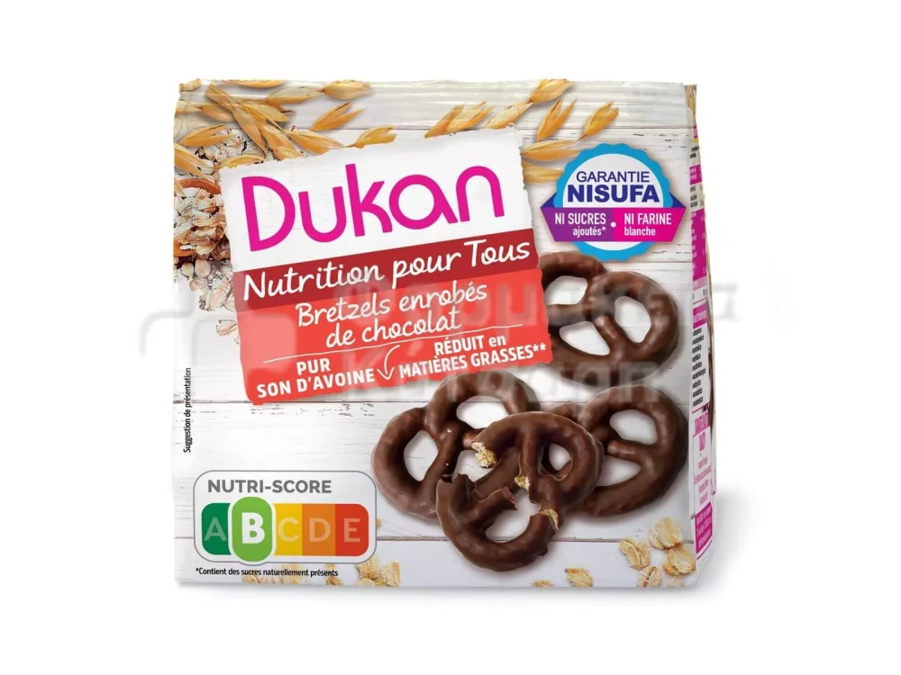 DUKAN Pretzels Βρώμης με Επικάλυψη Σοκολάτας Χωρίς Ζάχαρη 100gr
